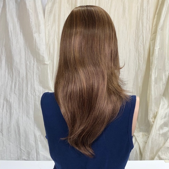 NWT Noriko Shilo Almond Spice-R Long Mid-Back Length Monofilament Wig - Picture 5 of 8